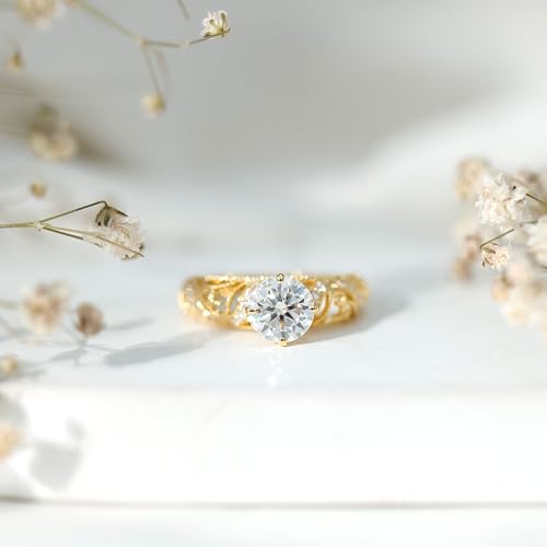 Moissanite Vintage Inspired Engagement Ring, D-Vs1 Quality, Certified Moissanite Art Deco Ring - Ready to Gift3