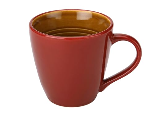 Image of Bodhi House Handcrafted Ceramic Coffee Mug Set of 1 Pieces (350 Ml), Stoneware Tea Cup, Microwave Safe Large Milk Mug, Glossy Finish, Ideal for Daily use, Casual Gatherings and Gifting, Burgundy