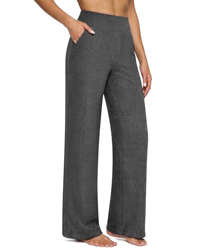 Image of G4Free EverGoing Yoga Pants Women Wide Leg Pants with Pockets High Waist Stretch Dress Casual Sweatpants Petite /Regular /Tall