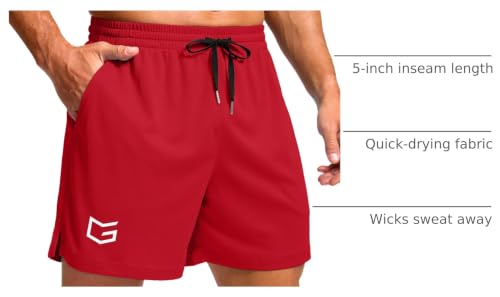 Image of G Gradual Men's Athletic Workout Shorts with Pockets 5 inch /7 inch /9 inch Lightweight Quick Dry Gym Basketball Running Shorts for Men