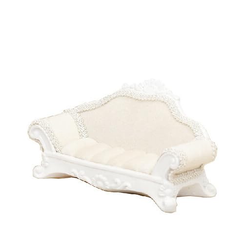 秋月貿易 クラシカル リングホルダー ソファ ベルベット アイボリー W15×D6×H7cm 19QL3931-IV