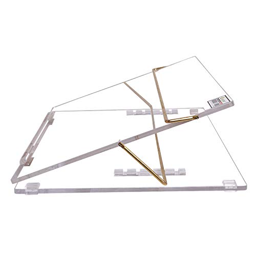 Image of Rasper Clear Acrylic Writing Desk Acrylic Table Top Elevator with Adjustable Height Slant Book Reading Office Table Top (Standard Size 21x15 Inch) Premium Most Heavy Quality 12MM with 1 Year Warranty