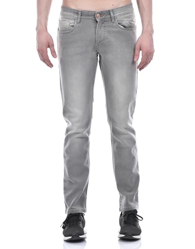 Image of Numero Uno Men's Grey Low Rise Skinny Fit Sustainable Jeans