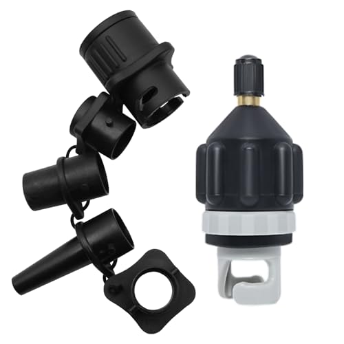 KOETSU 充気バルブアダプター 4点セット 漏れ防止設計/SUP・カヤック・インフレータブルボート対応/高気密性/ポンプ工具 自転車 浮輪 泳ぎ道具アクセサリー