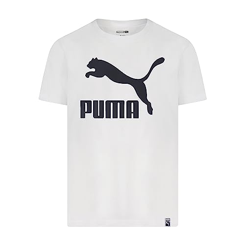 Image of Puma Girls Core Logo Short Sleeve T-Shirt, Crewneck, Soft and Lightweight