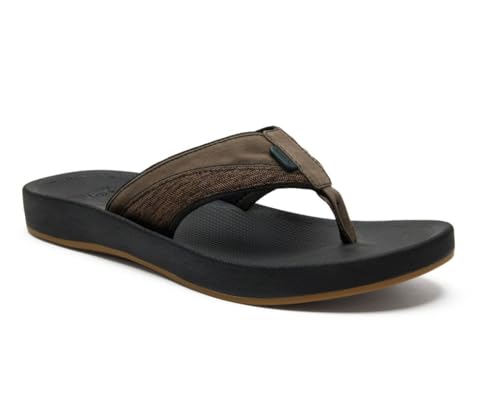 Sanuk Mens Cosmic Seas Mesh | Water Resistant Mens Flip Flops | Water Friendly & Lightweight | Molded EVA Footbed