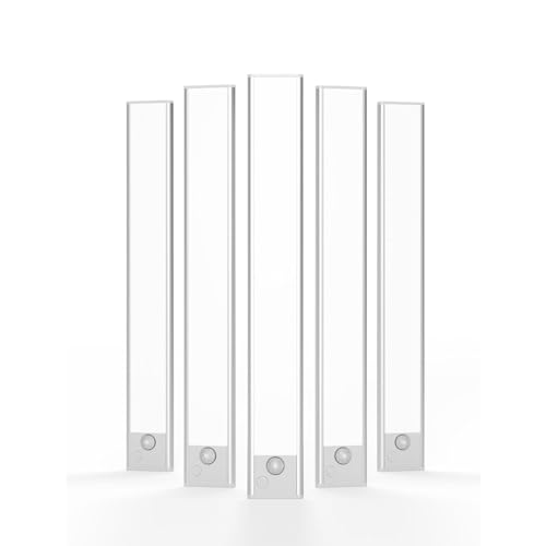 Image of Under Cabinet Lighting, LED Magnetic Motion Activated Under Cabinet Lights, Rechargeable Closet Lights 2500mAh Battery Operated, Wireless Dimmable Under Counter Lights for Kitchen,Hallway 5 Pack