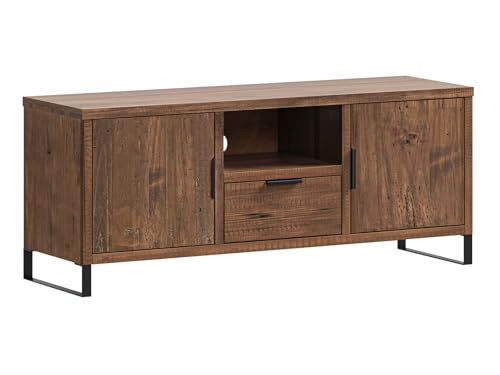 Woodkings Wohnwand Sydney Holz Pinie | rustikales Wohnzimmer Set TV-Bank 134cm und Vitrine | Moderne Schrankwand für mit Stauraum & Design – Bild 6