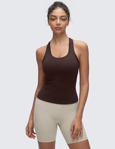 Image of CRZ YOGA Butterluxe Racerback Tank Waist Length | Yoga, Extremely Soft, Tight Fit, Scoop Neck, Sleeveless Tops for Women
