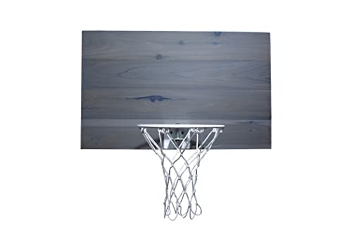 Cali Kiwi Pros Indoor Basketball 4 Panel Wood Backboard, Wall Or Door Mount. Includes 9” Hoop, Net & Hand Pump. 5 Mini Basketballs (Pearl Wash) #TOP1