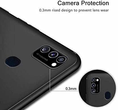 Image of Mobile Back Cover Case for Samsung Galaxy M21 2021 (Silicone Case|CameraProtection|Black SC1510)