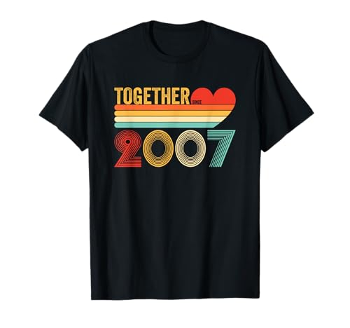 Together Since 2007 Shirt Retro Couple 15th Anniversary Camiseta