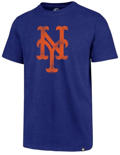 Image of 47 Brand MLB Men's Team Color Distressed Imprint Primary Logo Short Sleeve Baseball T-Shirt