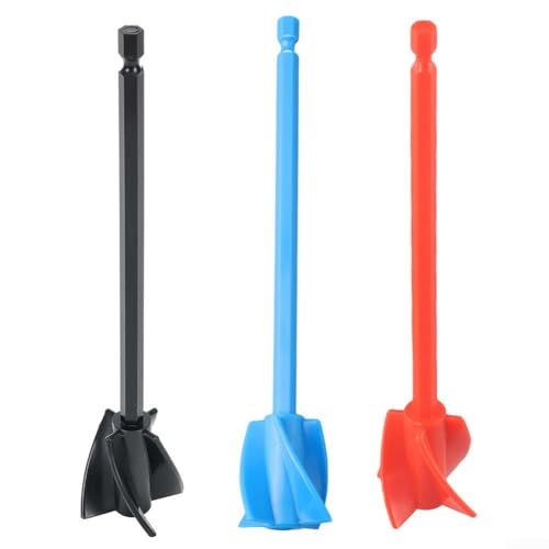 Accesorio de taladro de paleta de mezclador epoxi de tres piezas con hélice de cuatro cuchillas para una mezcla eficiente de materiales de resina y pintura en taladros eléctricos