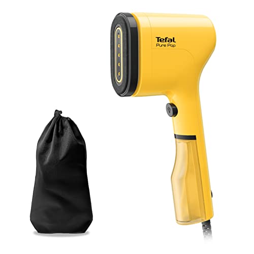 Tefal Pure POP DT2026 - Garment Steamer Steam/Purify Garments 20 g/min Continuous Steam Lint Remover Reversible Pad System Ultra-Compact Travel-Friendly Fast Heat-Up Sunshine Yellow