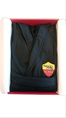 A.S. ROMA Accappatoio Premium Junior, Nero, 12-14