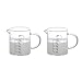 LXHOME Vaso de leche de cristal, jarra medidora con diferentes medidas, ideal como utensilio de cocina y accesorios para hornear (2 unidades x 100 ml)