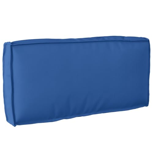 vidaXL Cojín para silla, de poliéster resistente al agua, rectangular, 40 x 80 x 12 cm, para sala de estar o dormitorio, color azul