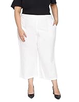 oxolloxo White Truth Plus Size Women's Washed Culottes (XX-Large)