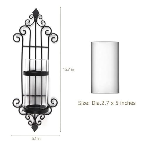 Candelabro de cristal y metal sofisticado con soporte de pared para el hogar 8