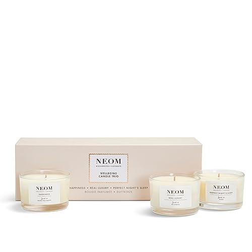 NEOM- Wellbeing Candle Trio Gift Set, Blue and Purple