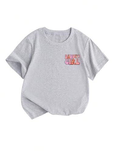 Girls Summer Graphic Tees Short Sleeve Casual T Shirts Kids Cute Tops2