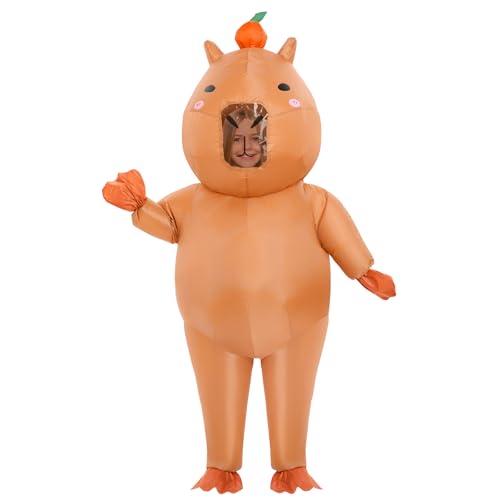Poptrend Capybara - Disfraz inflable para adultos y niños, disfraz de Capibara de Halloween para hombres y mujeres, divertido disfraz de carnaval, disfraces de fiesta (niños)