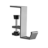 Jotekonoby Verstellbarer Schreibtischhaken, abnehmbarer Tischhaken für Schultasche, Kopfhörer, unter dem Schreibtisch, robustes Aluminium, Büro, Klassenzimmer, Aufbewahrungshaken, 8 x 7,7 cm (grau)