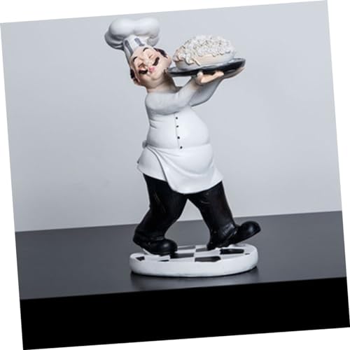 Figura decorativa de chef en resina para cocina miniatura 5