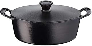 Tefal E2125414 Jamie Oliver Cast Iron Casserole Dish with Lid, Induction, Oval, Stewpot, 30 cm, 5.1 Litre