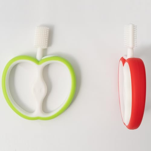Image of Apple Shape Soft Silicone Teether for Baby Gums, Teething Toys for Babies, BPA Free, Pain-Relief, Non-Toxic, 100% Food Grade, Soothing & Smooth Edges Easy to Grasp Chewable - Red (Pack of 1)