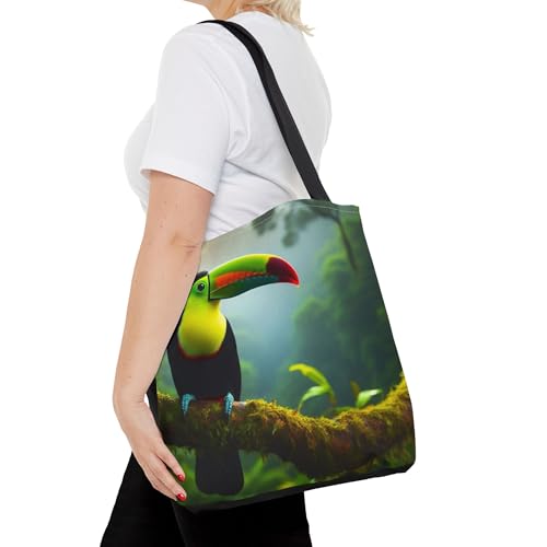 Premium Tote Bag Featuring a Keel-billed Toucan with Colorful Bill and Reinforced Stitching on Handles4