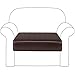 PU Housse de Coussin Extensible Coussin, Housse de Coussin de canapé en Cuir synthétique Extensible imperméable Housse de Coussin de canapé en Simili Cuir PU élastique Brown-One Person