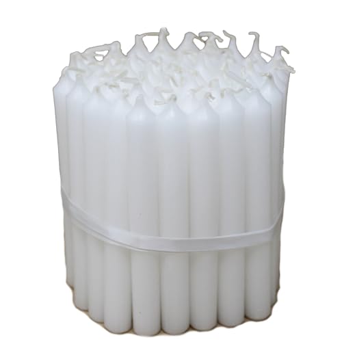 Bougies de méditation fines 11,5 cm non parfumées pour ambiance zen et Noël | Lot de 60