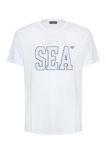 T-shirt Crew Neck Emporio Armani blanc homme XL en coton premium haut de gamme