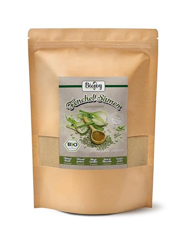 Biojoy Semillas de Hinojo molidas orgánico (1 kg), especial para cocinar y infusion (Foeniculum vulgare)