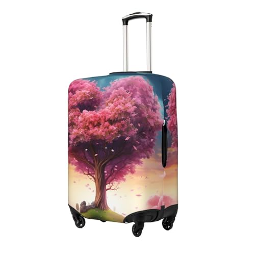Colorful Pink Heart Tree Travel Luggage Cover Suitcase Protector Washable Elastic Suitcase Cover Anti-Scratch Luggage Protector Travel Suitcase Baggage Cover Fits 18-32 Inch Suitcase Small2