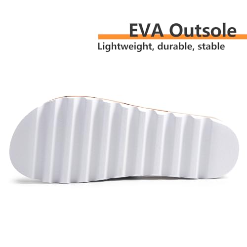 Flatform Platform Sandals Women Arch Support Beach Slides Orthotic Summer Causal Cork Footbed Adjustable Lightweight Thick Sole Comfortable Fashion Slip on Cushion Cute 2 Strap4