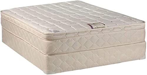 DS Solutions USA Tomorrow's Dream Full Size Innerspring Pillow Top (Eurotop) Mattress Set with Mattress Cover Protector - Sleep System with Enhanced Cushion Support, Orthopedic and Longlasting Comfort