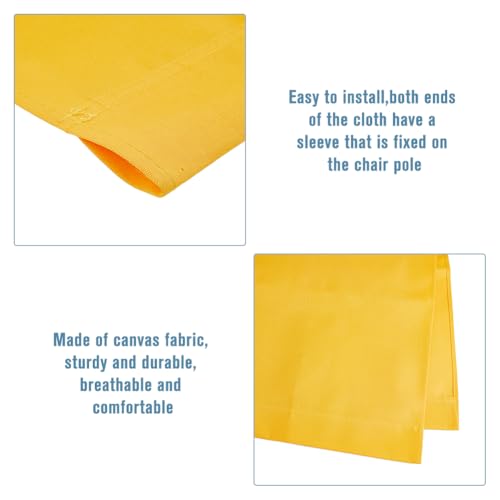 Hobbspring Beach Chair Replacement Fabrics 115x43cm Sling Chair Replacement Canvas Yellow Patio Sling Chairs Cloth Outdoor Folding Chairs Fabric for Home Beach Garden Courtyard - Image 4