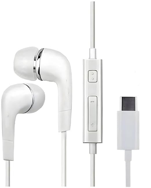 Image of Original Wired Earphones Type C Earphone Compatible with Samsung IC050 Headphones with Microphone Noise Isolation Stereo (White)
