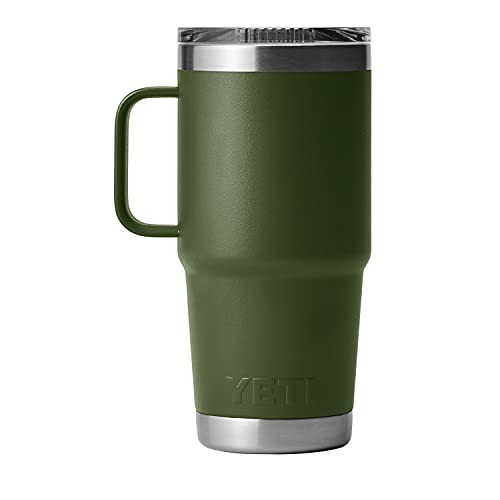 Yeti Rambler 20 Oz Travel Mug, Stainless Steel, Vacuum Insulated With Stronghold Lid, Highlands Olive #TOP4