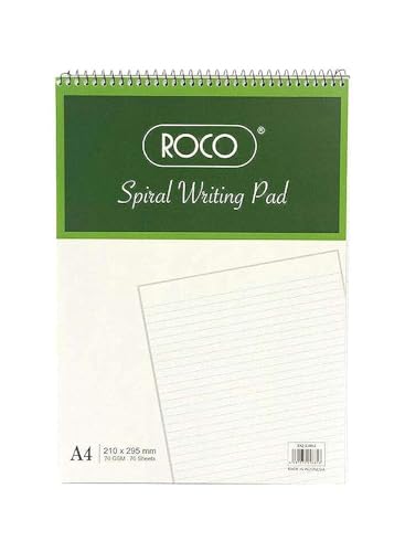 Roco Spiral Standard Writing Pad A4 70 Sheets (140 Pages) Lined White