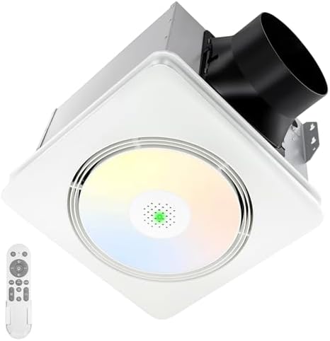 4 In 1 Bathroom Exhaust Fan With Light, 1760W Bathroom Heater Fan Light Combo, 190 CFM 1.0 Sone