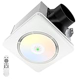 GROWNEER Bathroom Exhaust Fan with Light, 40W Bathroom Fan with Humidity Sensor, 110/160 CFM 1.0 Sone Exhaust Fan with Heater, 1800W Heating,...