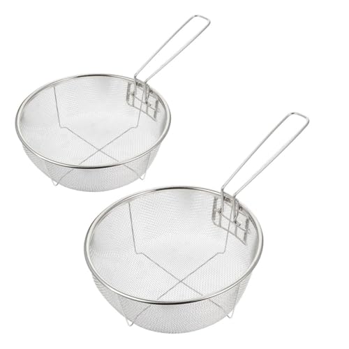 Panier à friture en acier inoxydable lot de 2 paniers ronds pliables Alipis 20 et 23 cm