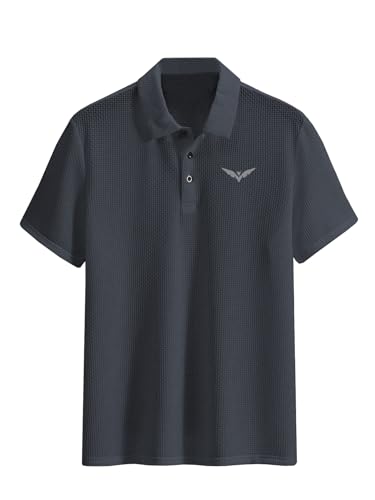 Image of TAGDO Men's Cotton Rich Polo Tshirt | Textured Fabric Casual Collar T Shirt for Men | Half Sleeve Regular Fit Trendy Polo Tee Shirts for Everyday Wear (2029)