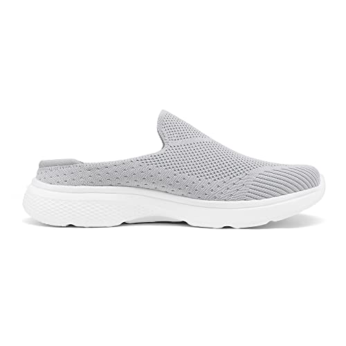 DREAM PAIRS Mules for Women Shoes Slip on Sneakers Knit Flats Lightweight Breathable Comfortable Walking Shoes,Size 5,Grey,SDML2201W