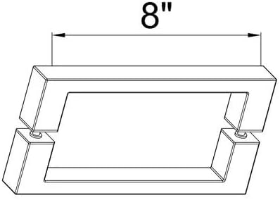 Frameless Shower Door Double Sliding 8-inch Stainless Steel Back to Back Square Handle Brushed Nickel