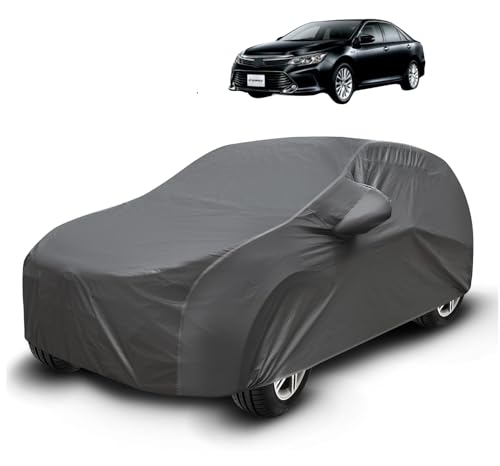 Image of Auto Hub Waterproof Car Cover Compatible with Camry New with Mirror Pockets, Soft Cotton Lining, Camry Car Cover Waterproof, Grey